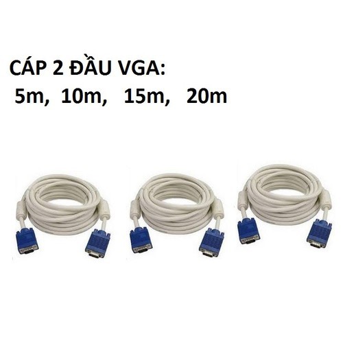 Cáp VGA 10m 15m 20m trắng