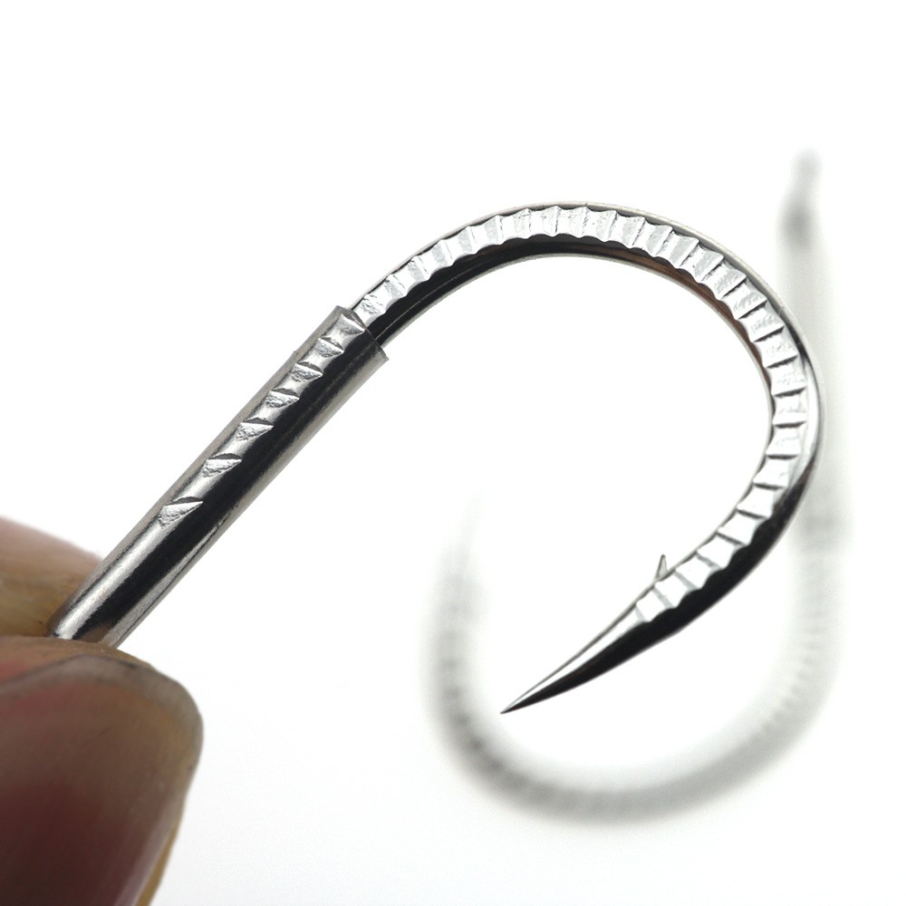 Bộ 5 móc câu cá họa tiết khắc vân sừng kỳ lân siêu mạnh cỡ lớn phong cách Trung Quốc