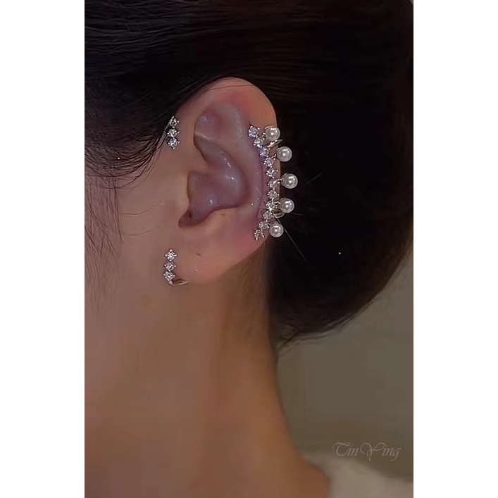 GETNOIVAS Khuyên tai kẹp vành hình bướm treo không cần xỏ lỗ độc đáo cá tính phong cách Hàn Quốc dành cho nữ