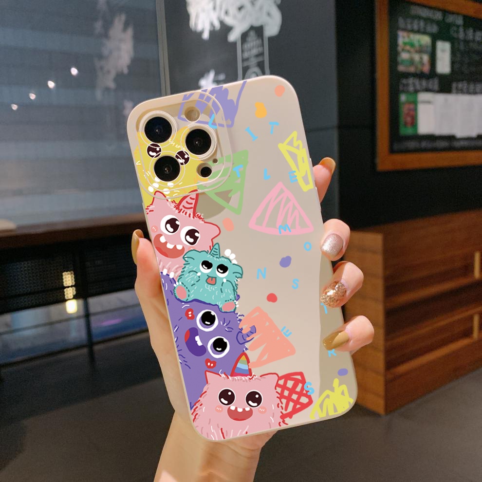 Ốp Điện Thoại Cạnh Vuông In Hình Quái Vật Bánh Quy Cho Samsung Galaxy A33 A53 A73 5G A32 A52S A72 A31 A41 A71