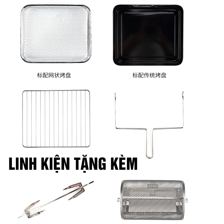 Lò nướng điện cao cấp MKMAOKE 24L, model WL-O1B, 6 chức năng trong 1, bảo hành chính hãng 12 tháng