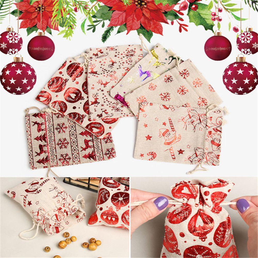 1 / 5 Túi Dây Rút Chất Liệu Cotton Sợi Đay Trang Trí Nhà Cửa