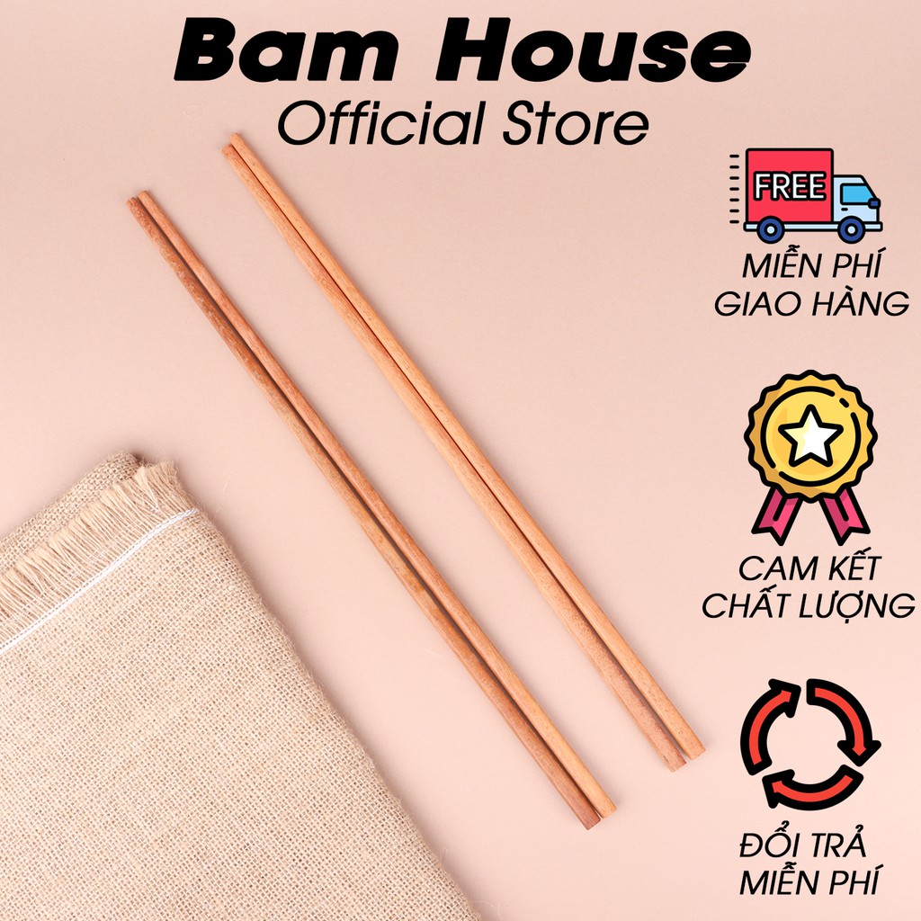 [Mã LIFEM1 giảm 50k đơn 99k] Bộ 2 đôi đũa gỗ dài chiên thức ăn Bam House chống bỏng cao cấp DGD01 – Gia dụng bếp