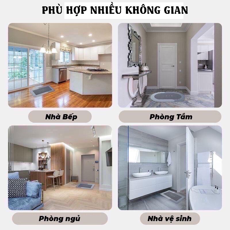 Thảm Hút Nước Siêu Thấm - Thảm Lau Chân Siêu Mềm Siêu Dày, Siêu Thấm Nước Chất Liệu Chống Trượt