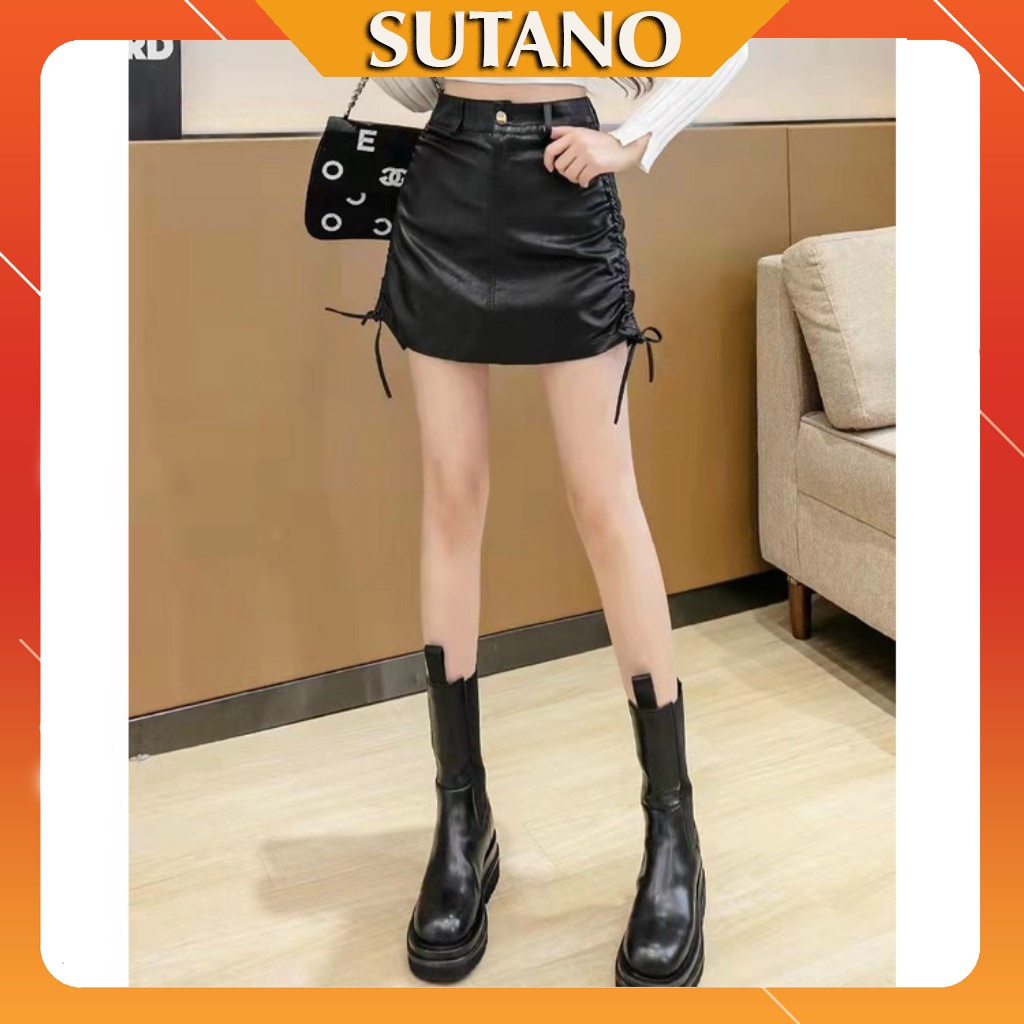Chân váy da nữ rút dây thời trang sang chảnh CV500 SUTANO