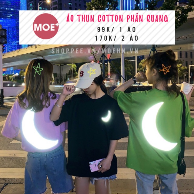 Áo Thun Cotton Phản Quang Mặt Trăng