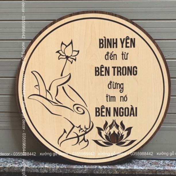 Tranh Treo Tường Trang Trí Phòng Thiền , Phòng Tập Yoga, Phòng Thờ...Bằng Gỗ Giá Rẻ