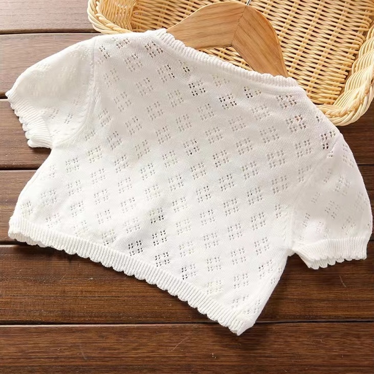 Áo Khoác Cardigan Dệt Kim Mỏng Chống Nắng Thời Trang Mùa Hè Cho Bé Gái