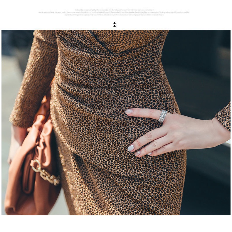 Đầm MQAQ dài tay ôm dáng thời trang thu đông dành cho nữ