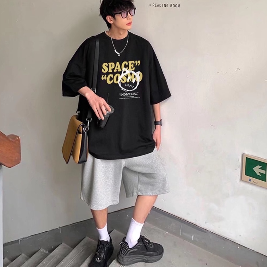 Áo Thun Tay Ngắn Cổ Tròn In Họa Tiết Phong Cách Hip hop Thời Trang Cho Nam