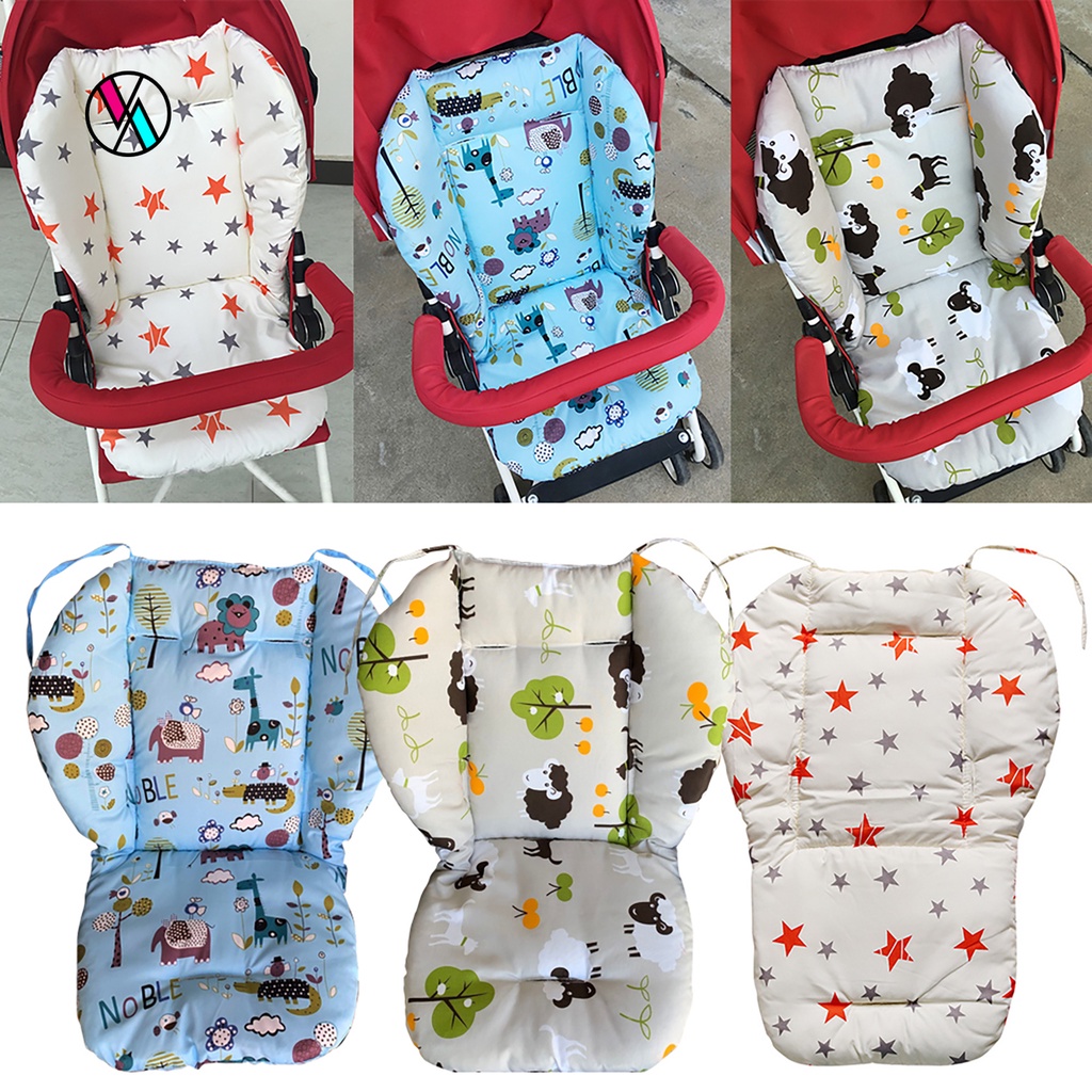 Đệm lót ghế ngồi xe đẩy em bé bằng cotton in họa tiết ngôi sao có thể gấp gọn tiện dụng