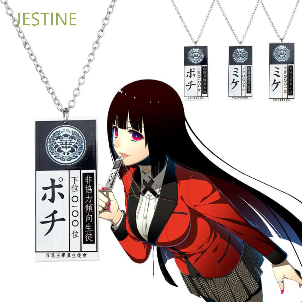 JESTINE Acrylic Anime Kakegurui Necklace Saotome Yumeko Jabami Cosplay Jewelry Ryouta Suzui Compulsive Gambler Unisex Mary Pendant Necklace