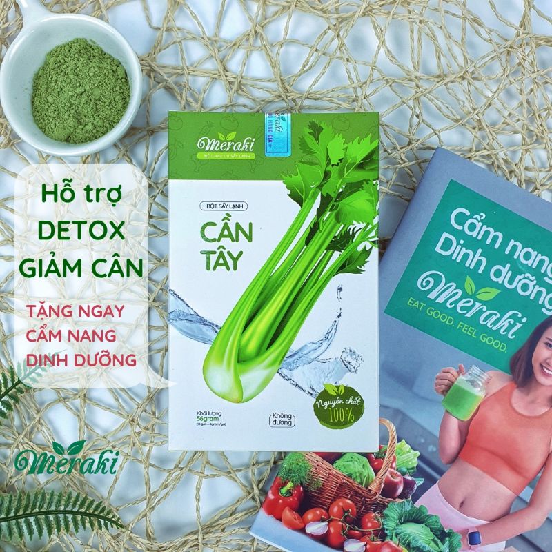 [Đạt Chuẩn FDA Hoa Kỳ] Bột cần tây giảm cân nguyên chất Meraki - bột cần tây đẹp da, tăng cường sức đề kháng, dáng đẹp