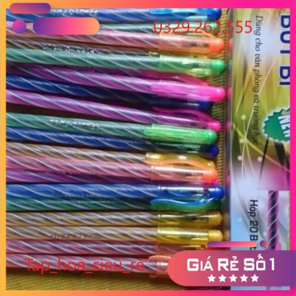 (Rẻ Vô địch) Sỉ hộp 20 chiếc bút bi nến dài siêu trơn nét nhỏ