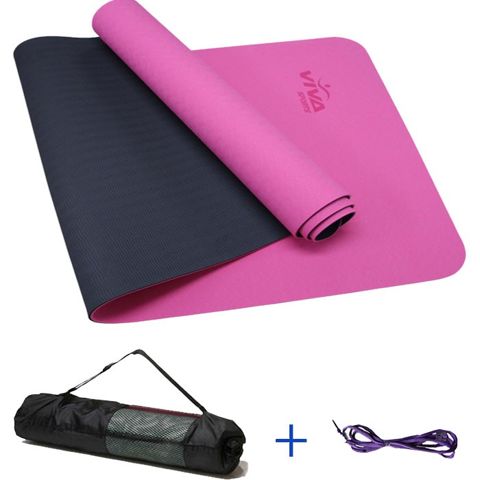 Thảm Tập Yoga TPE Cao Cấp 6mm 2 lớp Viva Sport (Ép Nhiệt) + Tặng Kèm Túi Và Dây Buộc