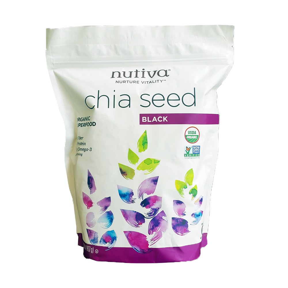 Hạt chia đen Nutiva nhập khẩu từ Mỹ gói 907gr hàng chuẩn không tạp chất.