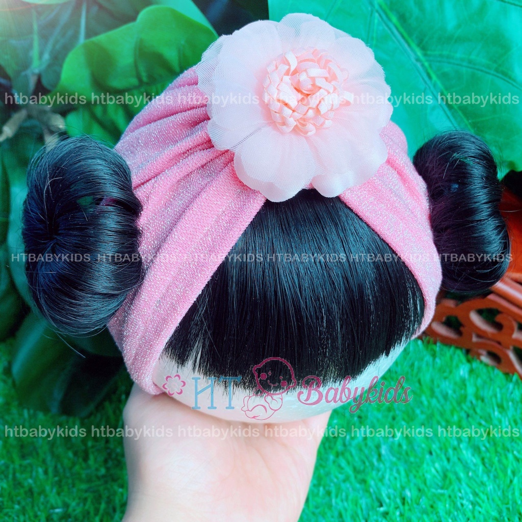 Băng Đô Turban Tóc Hoa Anh Đào Xinh Cho Bé Đi Chơi Tết