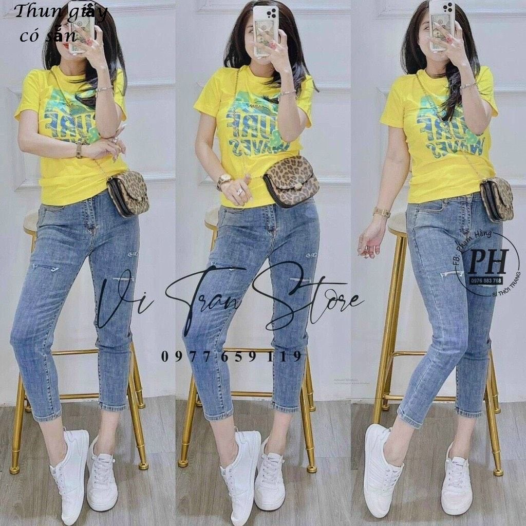 Áo Thun Nữ Cổ Tròn in chữ Dễ Thương Chất Vải cotton Thấm Hút Mồ Hôi