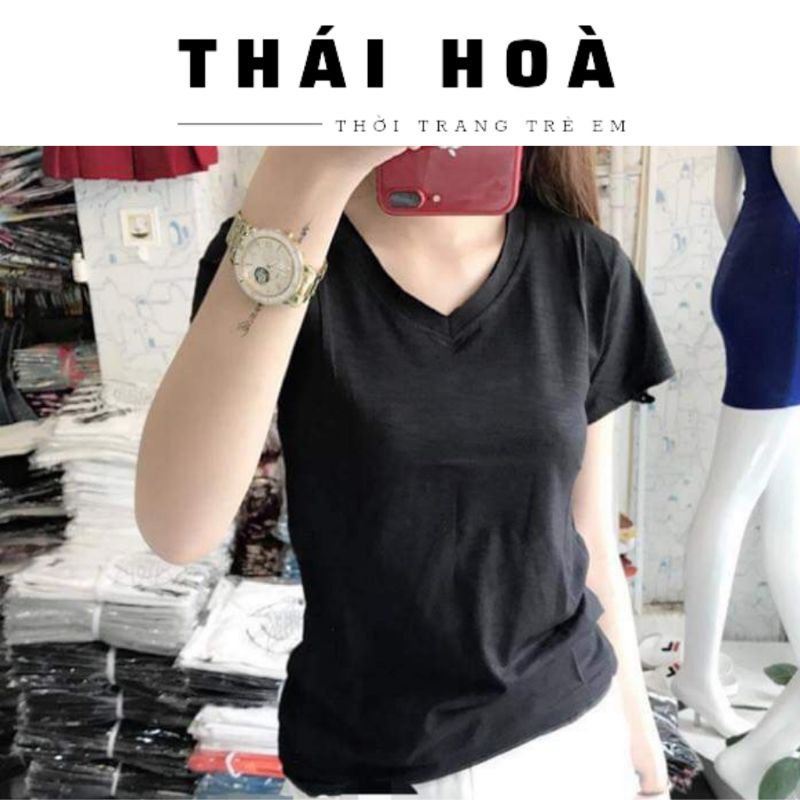 [𝐂𝐇𝐀̂́𝐓 𝐋𝐔̛𝐎̛̣𝐍𝐆] áo thun giấy,sược gỗ cổ tim 43-65kg chất cotton đẹp