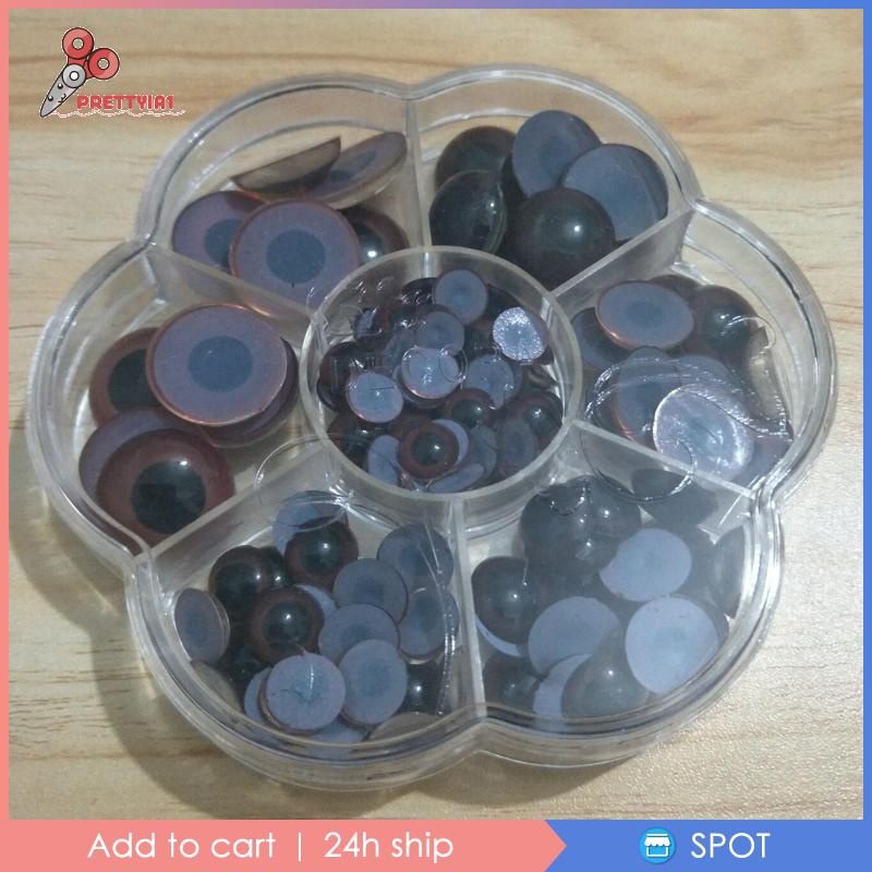 Bộ 120 Con Mắt Nhựa Mềm 8/10/12/14/16/18mm Dùng Để Làm Búp Bê Đồ Chơi
