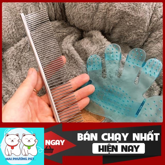 Lược Inox chải lông cho chó mèo giúp gỡ rối, chống rụng lông