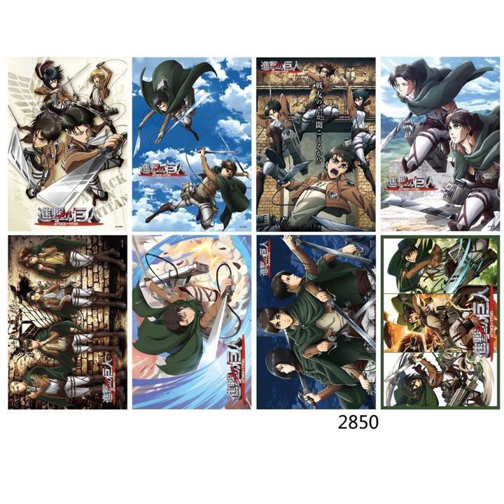 Poster Attack on Titan Đại chiến Titan anime chibi tranh treo album ảnh in hình đẹp quà tặng xinh xắn