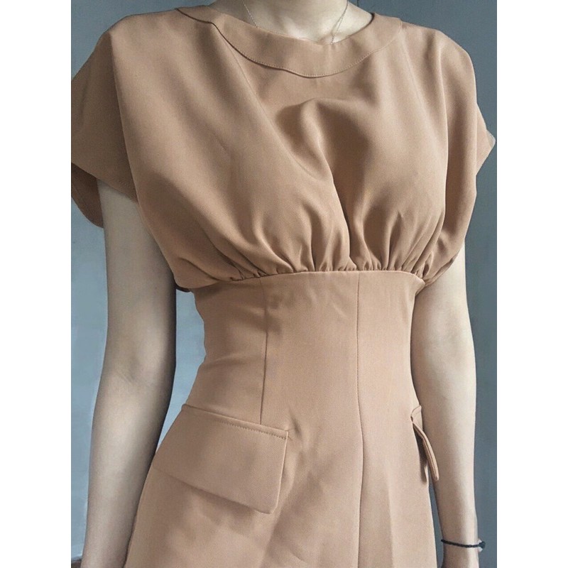 Đầm Brownie nâu tây tôn eo thon Annam Design