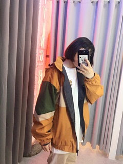 Áo Khoác Dù Form Rộng Phối Màu