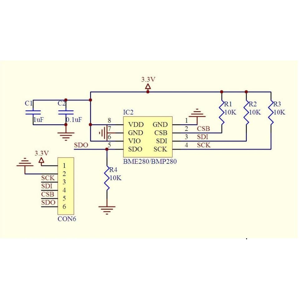Mô Đun Cảm Biến Nhiệt Độ/Độ Ẩm Kỹ Thuật Số BME280 3.3V 5V I2C SPI 1.8-5V BME280