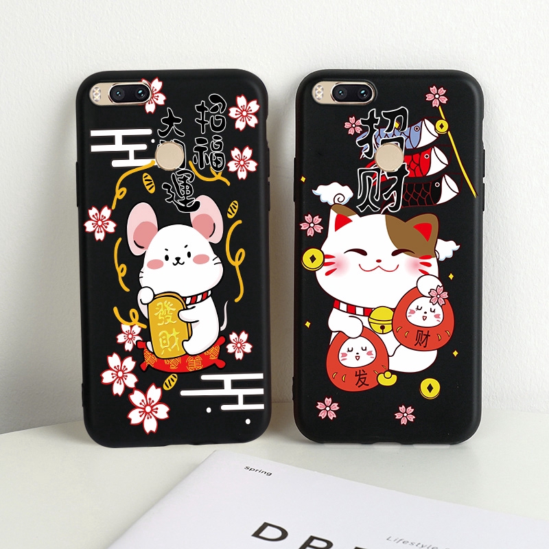 Ốp điện thoại mềm họa tiết năm mới may mắn cho Xiaomi Mi 5X pocophone F1 Redmi 5A 6 Pro Note 5 Pro 5a