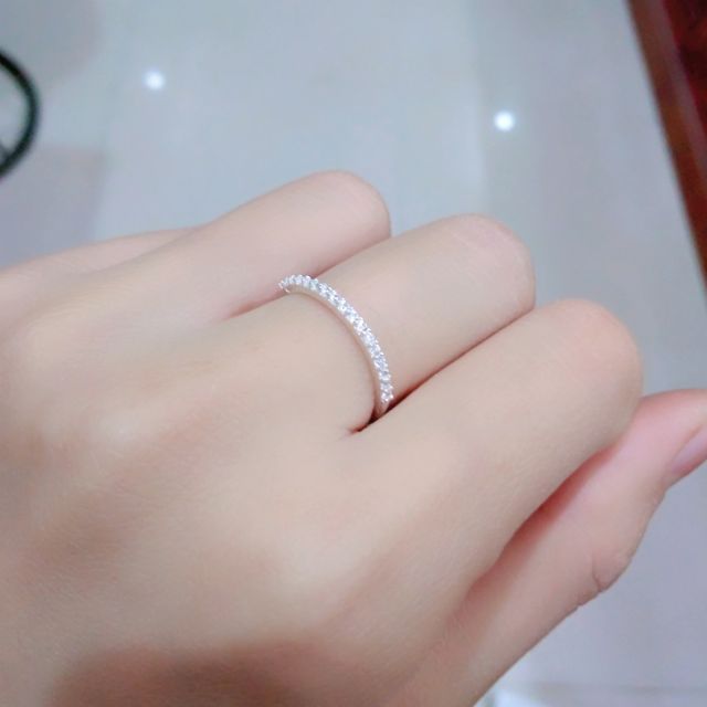 Nhẫn bạc Nhẫn một hàng đá bạc ta 925 VAN Jewelry V10001