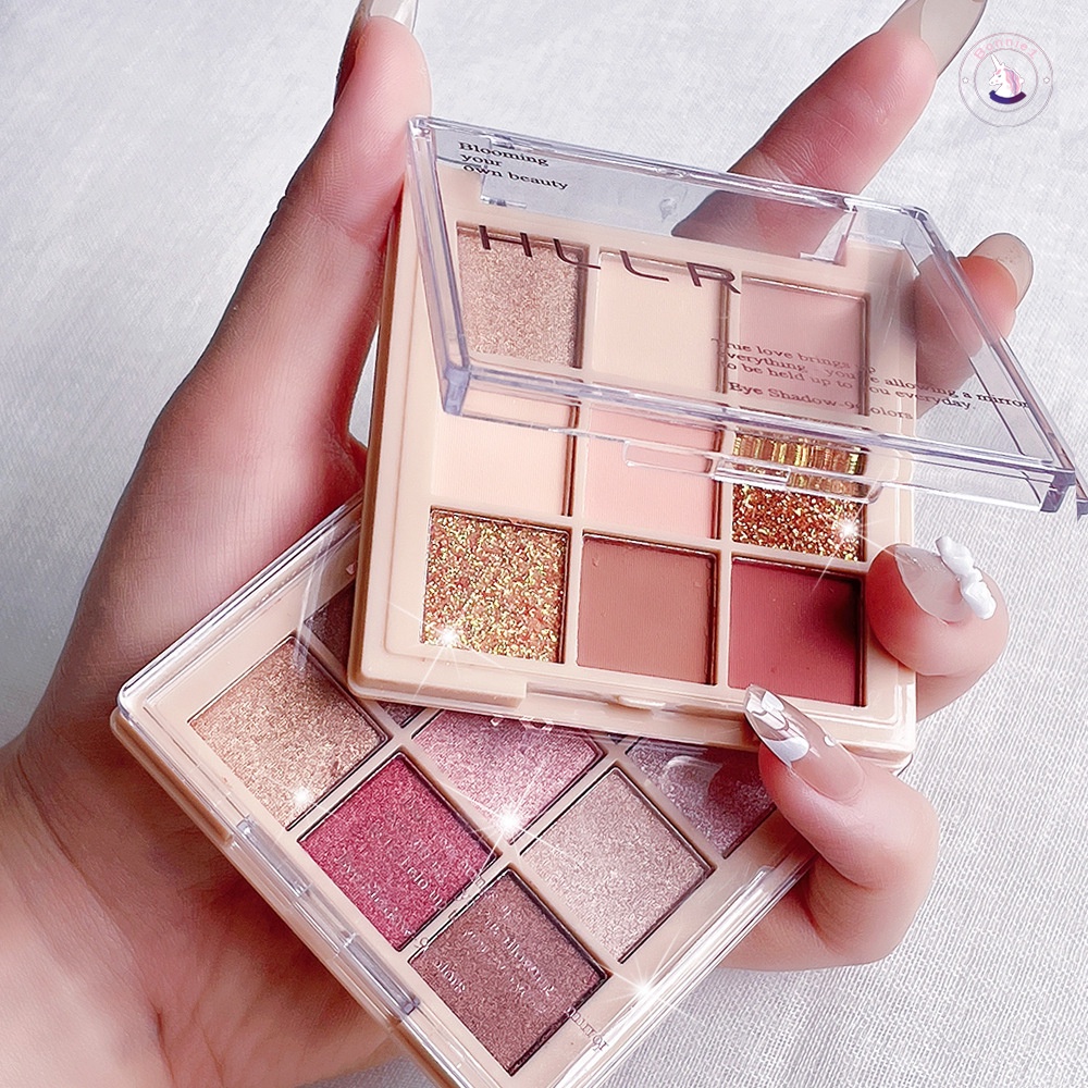 Bảng Phấn Mắt 9 Màu Lì Và Nhũ Lấp Lánh Lâu Trôi Cho Nữ