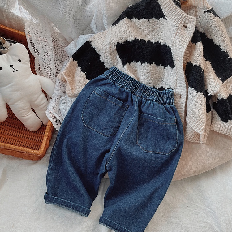 Quần jean vá gối Hàn Quốc phù hợp bé trai bé gái size 80-140