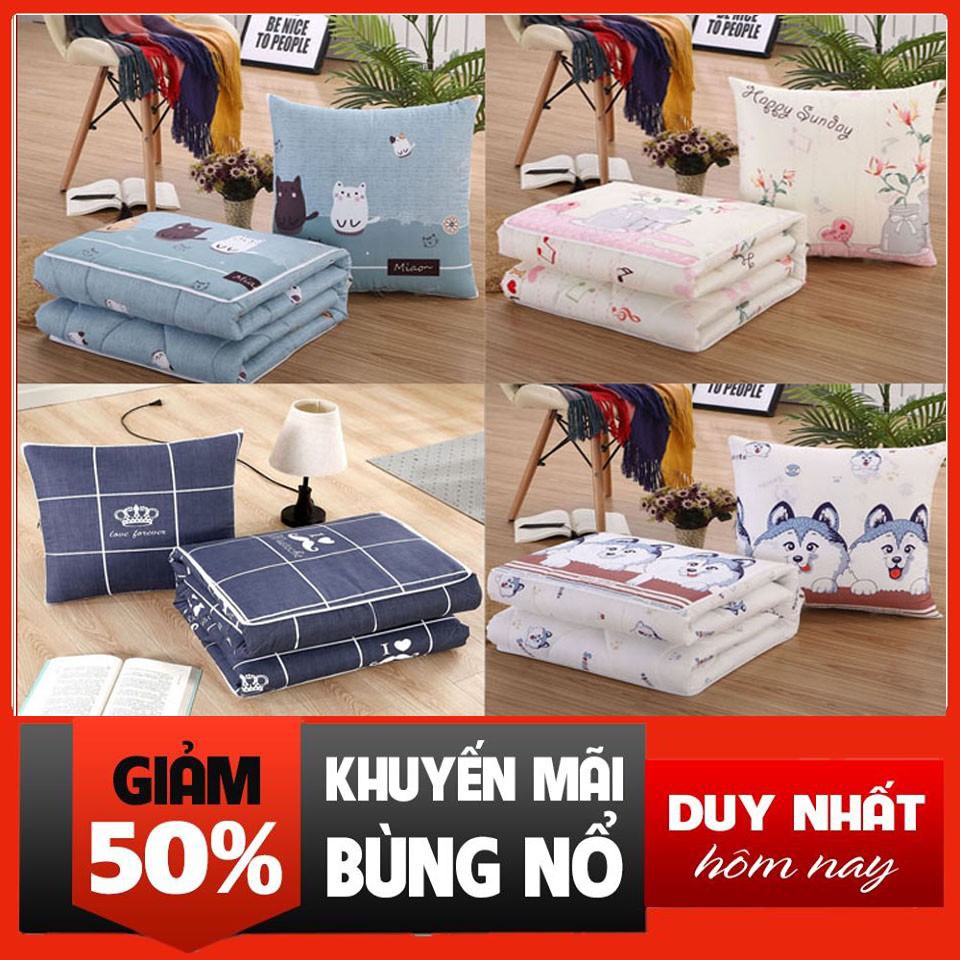 🎁 MUA 1 ĐƯỢC 4 🎁 chăn gối 2 trong 1 dễ thương - chăn gối văn phòng 2 in 1