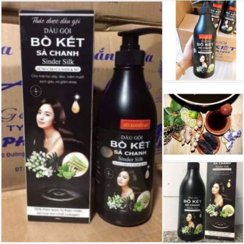  Dầu gội bưởi bồ kết sả chanh ai dè silk 800ml ( Chai đen )
