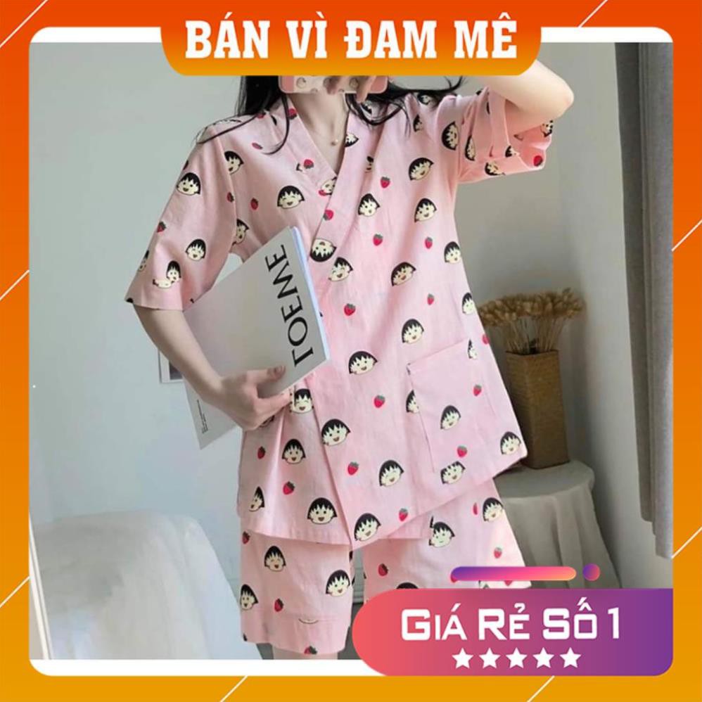 [SALE KHÔ MÁU - HÀNG CAO CẤP] BỘ YUKATA MARUKO DÂU TÂY HỒNG ULAZANG - BỘ NGỦ PYJAMA MARUKO HOT 1997 