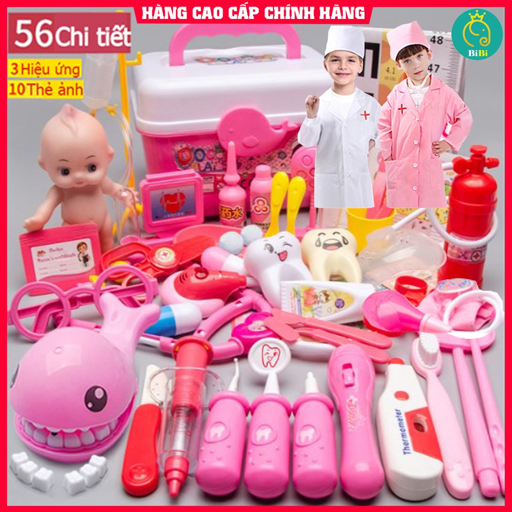 Đồ chơi bác sĩ cho bé ⚡LOẠI TỐT-FREESHIP ⚡ do choi bac si - full 56 chi tiết hàng CAO CẤP có hiệu ứng ánh sáng THẬT