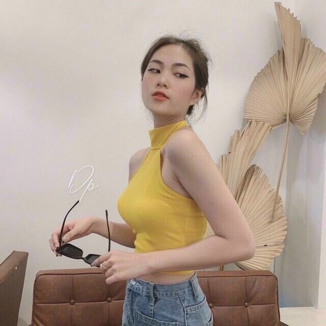 ÁO YẾM CỔ LỌ HÓT !!! Chất vải thun gân có dãn 4 chiều đẹp y hình, dáng croptop mặc sang chảnh  , phom 36-55 ký vừa nhé .