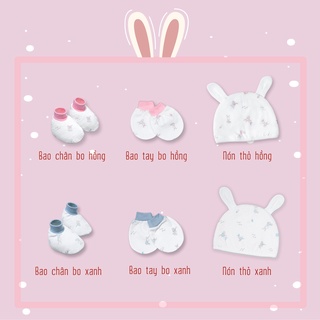 Nón sơ sinh Thỏ 1 lớp-Miomio-Freesize
