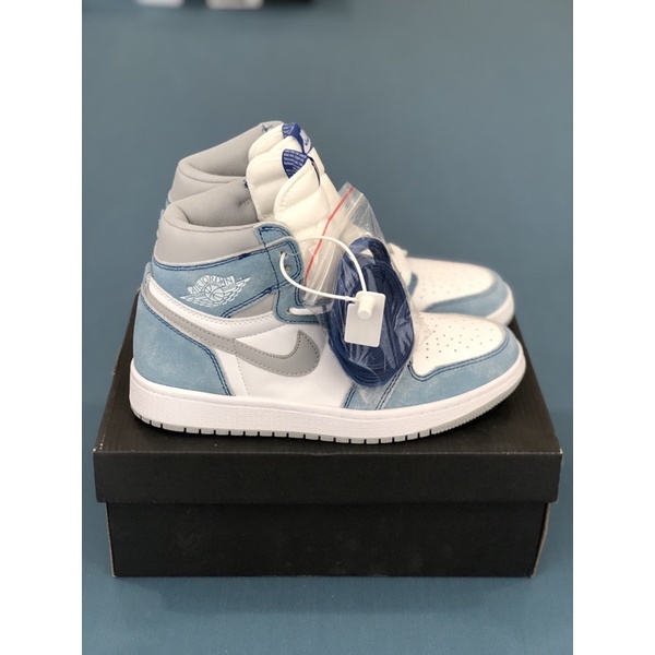Giày Jordan 1 Retro OG Hyper Royal cổ cao, Giày thể thao nam nữ Jordan 1 Hyper Royal Xanh Loang Full Box Bill