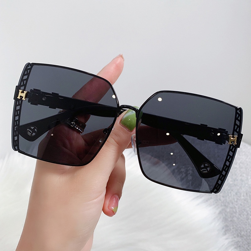 Kính Mát Oversized Không Gọng Màu Sắc gradient Phong Cách Châu Âu Cho Nữ