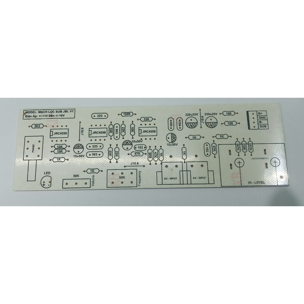 PCB Mạch Lọc Sub JBL 3 IC 4558 Lọc Sub Rất Sạch - 1 Cái