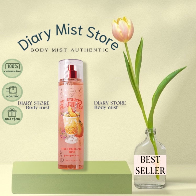 𝐃𝐢𝐚𝐫𝐲𝐦𝐢𝐬𝐭.𝐬𝐭𝐨𝐫𝐞 Xịt Thơm Toàn Thân Bath and Body Works Honeysuckle Peach Tea