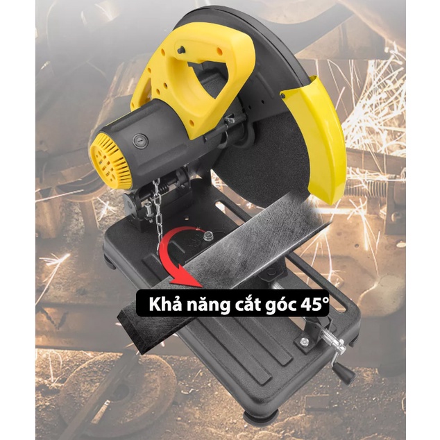 [TẶNG 1 LƯỠI CẮT SẮT 355MM] Máy cắt bàn, cắt sắt lưỡi 355mm chính hãng, công suất 3100w, bảo hành 6 tháng
