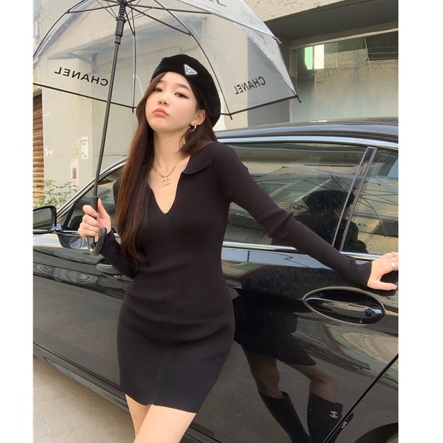 Đầm dệt kim dáng ôm thời trang cho nữ