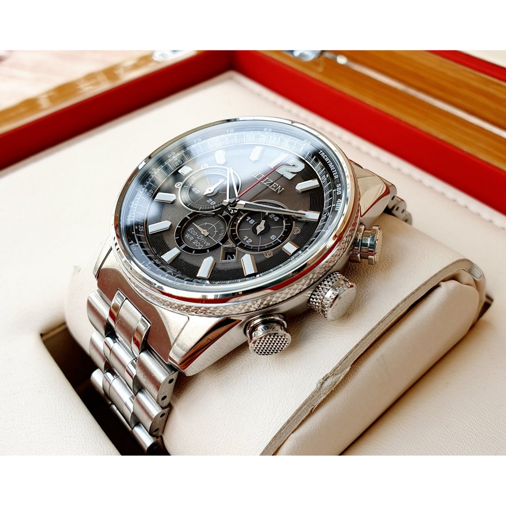 Đồng hồ nam chính hãng Citizen CA4370-52E - máy pin Eco-drive  năng lượng mặt trời, kính cứng, chức năng Chronograph