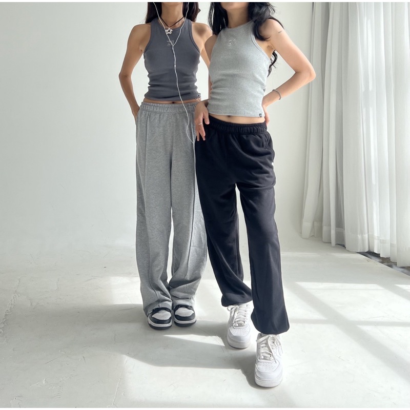 Áo Tank Top Dáng Dài Thêu M tiemmem - Xám , Xám Đậm, Hồng, Hồng Tím