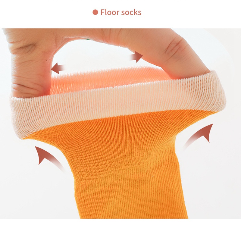 Bộ 3 Đôi Vớ Cotton Thoáng Khí Chống Trượt In Họa Tiết Hoạt Hình Dễ Thương Cho Bé Sơ Sinh