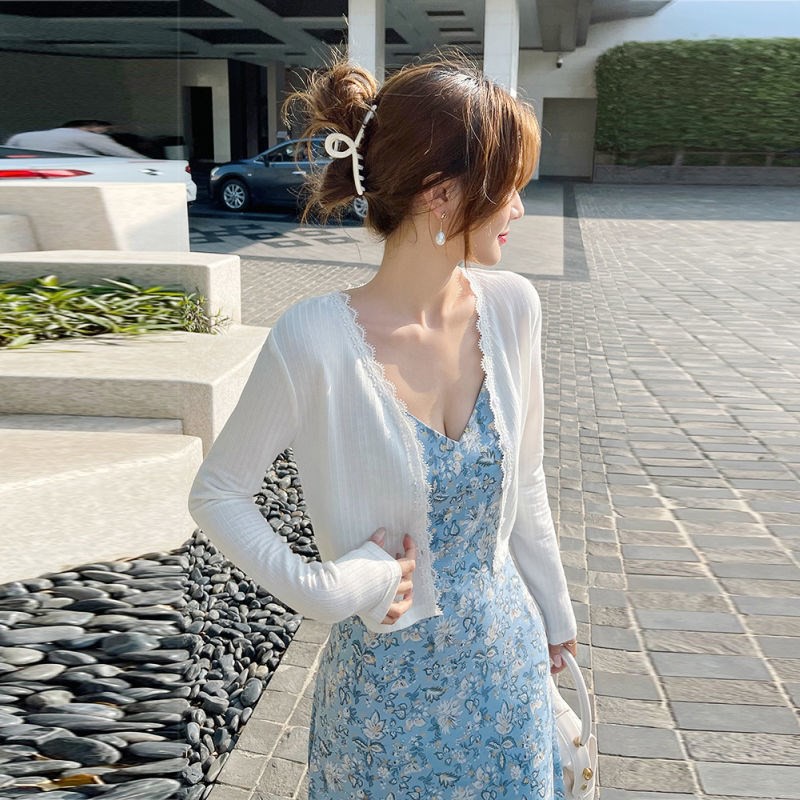 Xiaozhainv Áo Khoác Cardigan Dệt Kim Mỏng Tay Dài Màu Trơn Chống Nắng Thời Trang Hè Cho Nữ | BigBuy360 - bigbuy360.vn