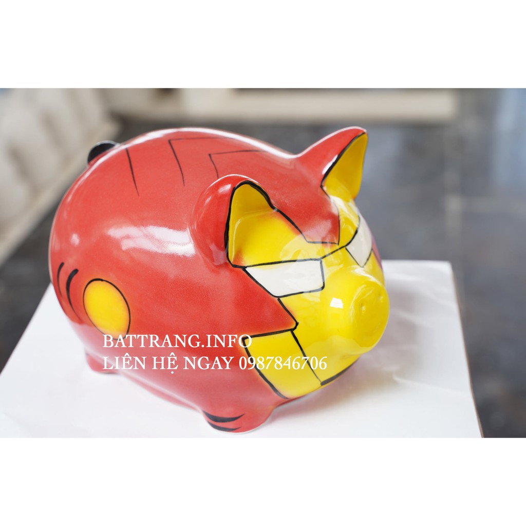 Lợn sứ Bát Tràng tiết kiệm dáng Người Sắt, siêu anh hùng marvel